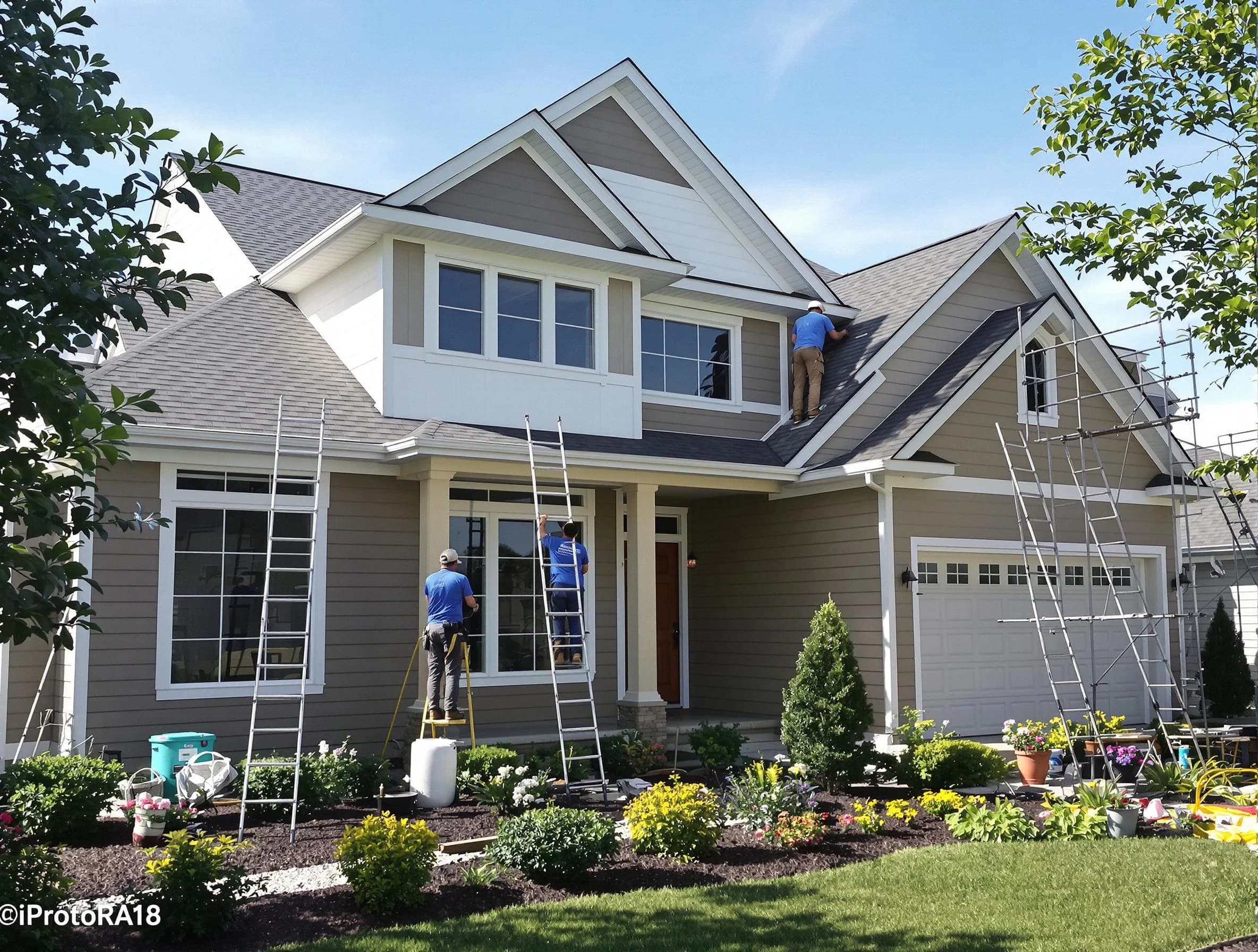 Detailed exterior painting by Mayfield Heights House Painters in Mayfield Heights