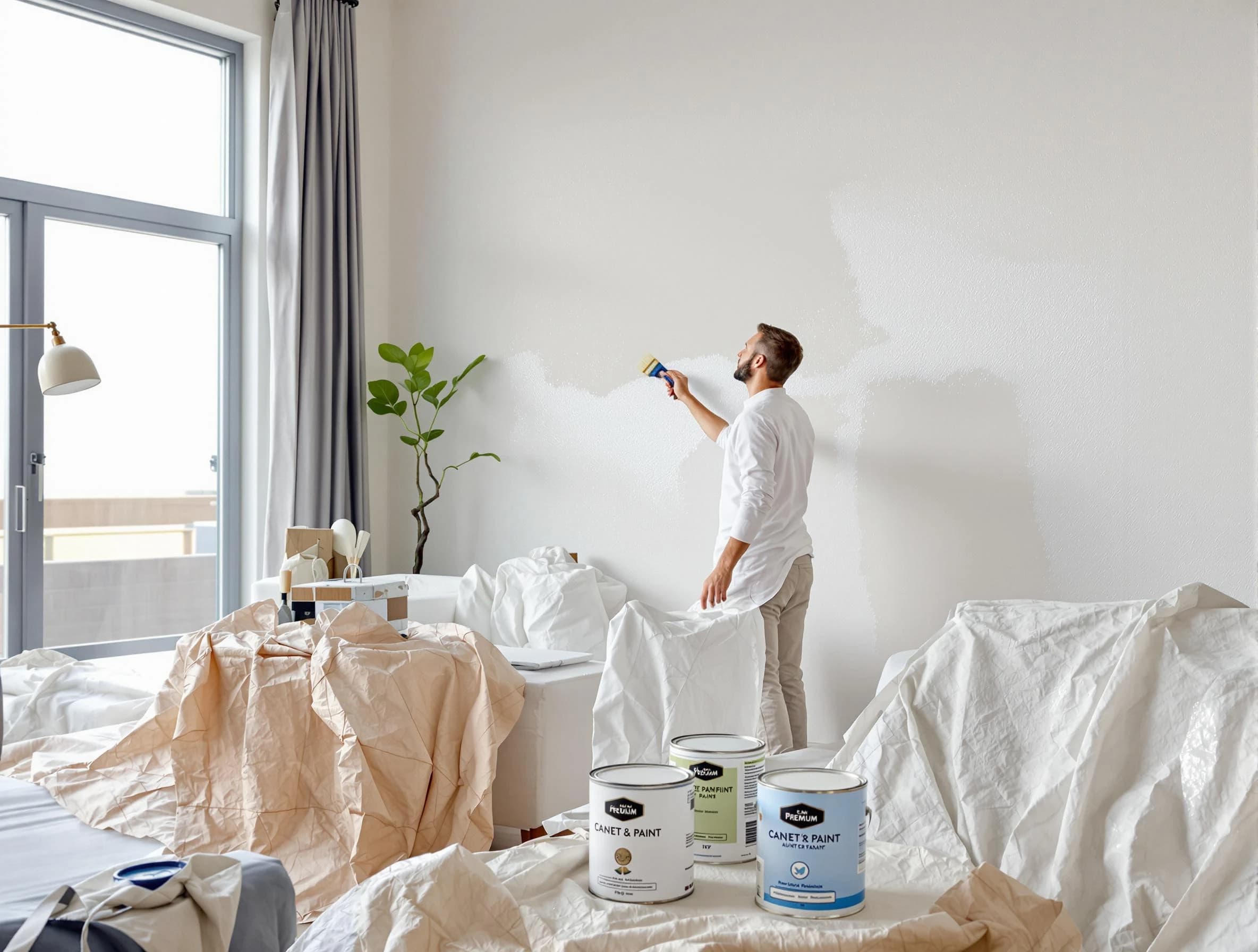 Mayfield Heights House Painters team carefully painting an interior wall in Mayfield Heights, OH